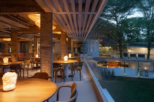 AIR Circular Campus and Cooking Club / OMA + Zarch Collaboratives - Interior Photography, Dining room, Wood, Chair, Beam
