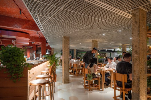 AIR Circular Campus and Cooking Club / OMA + Zarch Collaboratives - Interior Photography, Dining room, Wood, Chair