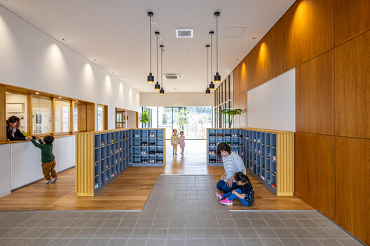 SG Kindergarten and Nursery / HIBINOSEKKEI + Youji no Shiro + Kids Design Labo - Interior Photography, Wood, Shelving