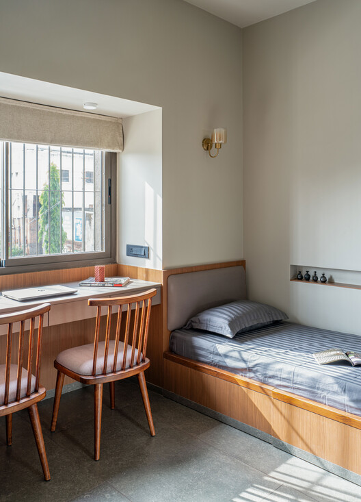 H-House / Studio Nirbaadh - Interior Photography, Bedroom, Wood, Lighting, Bed