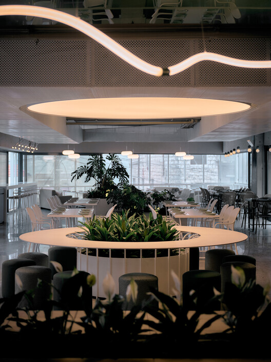 Obeid Retail Complex / nunc Architecture and Design - Interior Photography, Dining room, Lighting, Chair