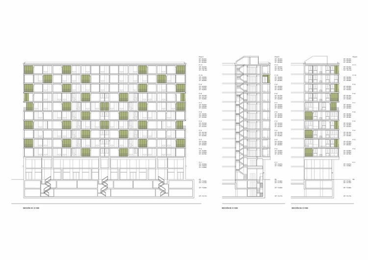 60 viviendas sociales en la Plaza de Les Glòries, Barcelona / SV60 Arquitectos - Imagen 23 de 26