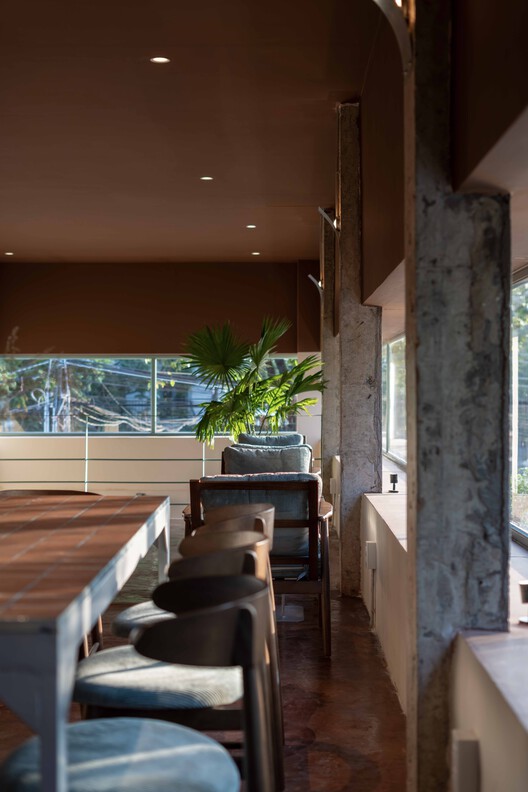 HỚP Cafe / HÔM ARCHITECTS - Interior Photography, Living Room, Wood, Lighting, Chair, Glass