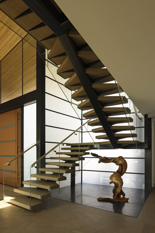 Desert Geode Residence / Kendle Design Collaborative - Interior Photography, Stairs, Wood, Handrail, Glass