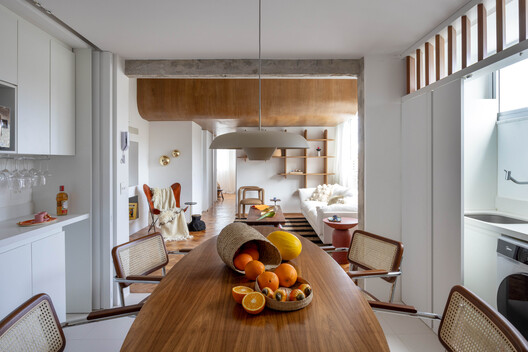 Marquês Project / Bric Arquitectura | Portillo & Pantoja - Interior Photography, Wood, Table, Lighting, Chair, Kitchen, Countertop, Shelving