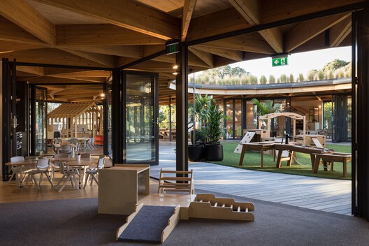 Kakapo Creek Children’s Garden / Smith Architects  - Interior Photography, Dining room, Wood, Beam