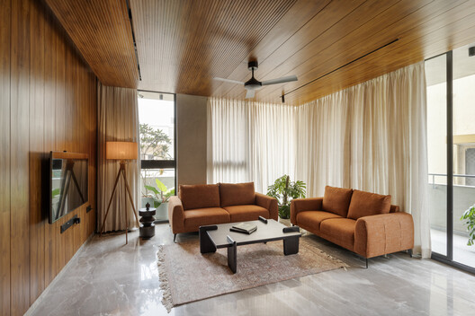 Heirlooms in Concrete / Greyscale Design Studio - Interior Photography, Living Room, Wood, Table, Chair, Lighting, Sofa