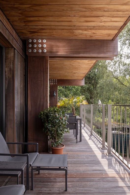 Houtrak Apartments / Workshop Architecten + Marcel Lok Architect - Interior Photography, Wood, Deck, Balcony, Handrail, Beam