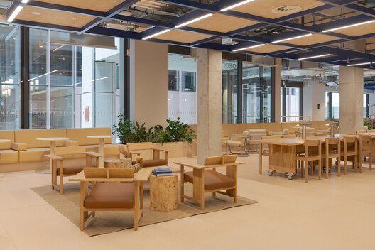 The Jellicoe Workspace / Universal Design Studio - Interior Photography, Dining room, Wood, Lighting, Glass, Chair