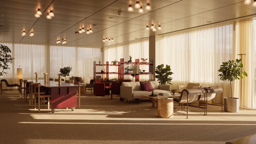 The Jellicoe Workspace / Universal Design Studio - Interior Photography, Living Room, Wood, Chair, Table, Lighting, Glass