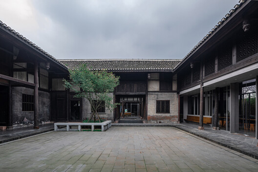 Renovation of Anren Liaowei Mansion Anren Tourist Center / Atelier Li Xinggang - Exterior Photography, Door, Column, Concrete, Courtyard