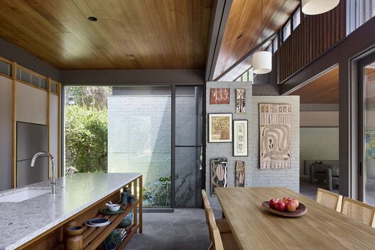 Eaglemont House / Bent Architecture  - Interior Photography, Wood, Kitchen, Countertop, Lighting, Table, Beam, Glass