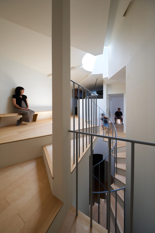 House in Nishitanabe / FujiwaraMuro Architects - Interior Photography, Stairs, Wood, Handrail