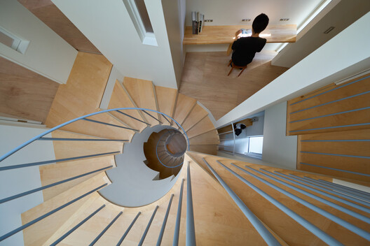 House in Nishitanabe / FujiwaraMuro Architects - Interior Photography, Stairs, Wood, Handrail