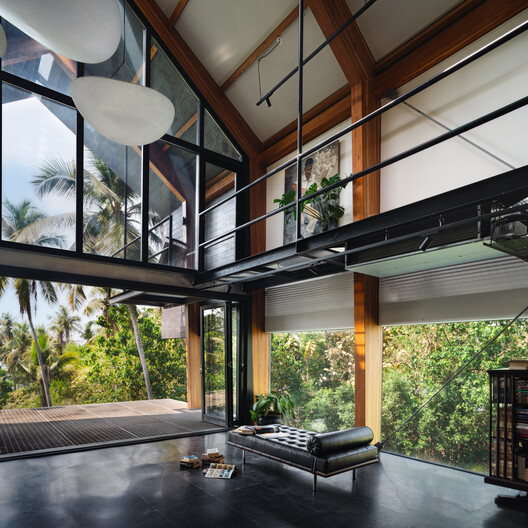 Timber Residence / Architecture Discipline - Interior Photography, Wood, Lighting, Beam, Chair