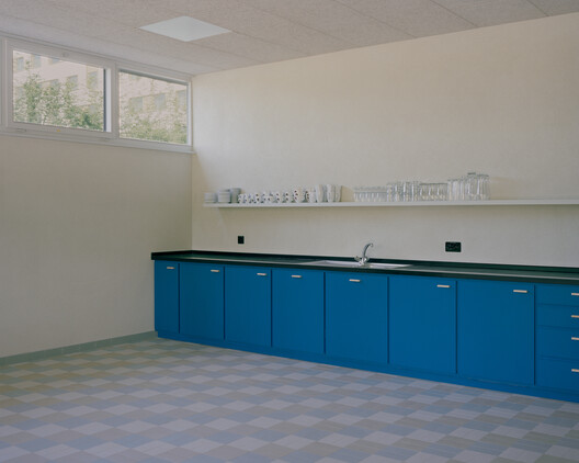 Bachgraben Public Pool Restaurant / MET Architects - Interior Photography, Kitchen, Countertop, Sink