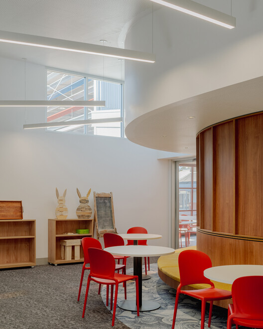 Swan Hill Specialist School / WHDA - Interior Photography, Dining room, Wood, Chair