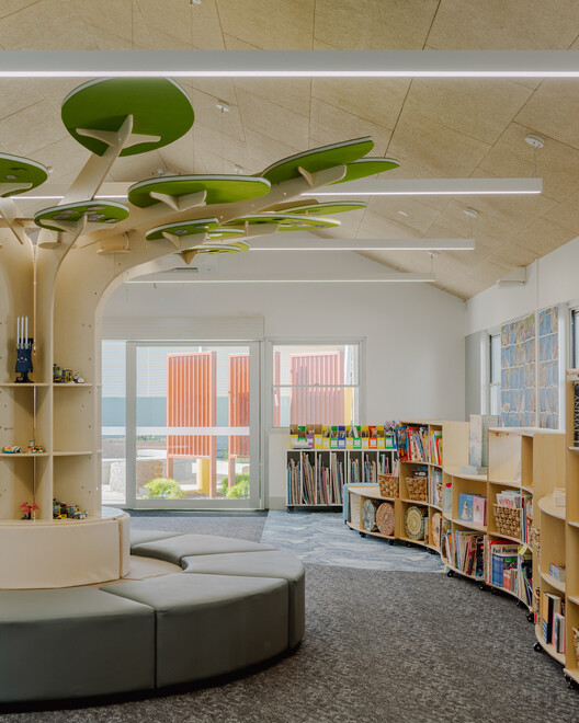 Swan Hill Specialist School / WHDA - Interior Photography, Shelving, Wood, Lighting, Chair