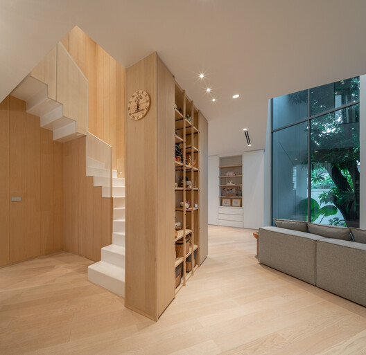 M House / IDIN Architects - Interior Photography, Stairs, Shelving, Wood, Lighting, Glass