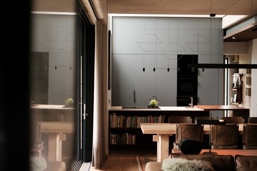 Noirhaus / KONSEP Architecture Studio - Interior Photography, Kitchen, Wood, Lighting, Table, Chair, Shelving