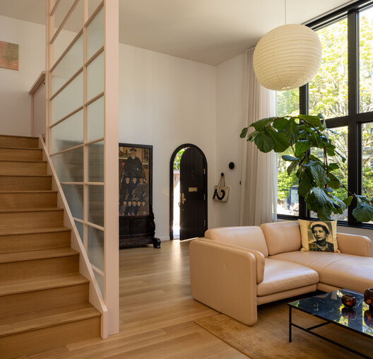 Pho Bac House / SHED Architecture & Design - Interior Photography, Living Room, Wood, Lighting, Door, Glass
