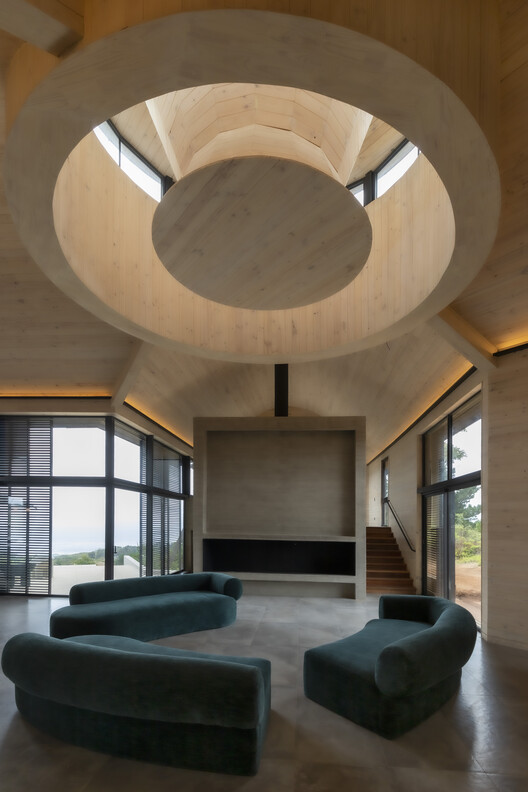Casa Y / Benjamin Goñi Arquitectos + Estudio Sie7e - Fotografía interior, Sala de estar, Madera, Vidrio, Fijación Vigas
