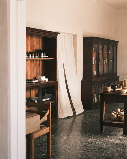 Concept Store & Bar 1OAM apotheke / Studio Andrew Trotter + Eva Papadaki - Interior Photography, Wood, Table, Lighting, Chair
