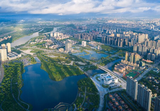 Yangjiang Cultural Center / Architectural Design & Research Institute of SCUT + Yifang Design Group - Exterior Photography, Cityscape, Aerial View Photography