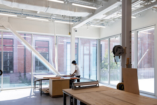 William T. Cannady Hall / Karamuk Kuo + Kendall/Heaton Associates - Interior Photography, Kitchen, Wood, Lighting, Glass, Chair, Beam