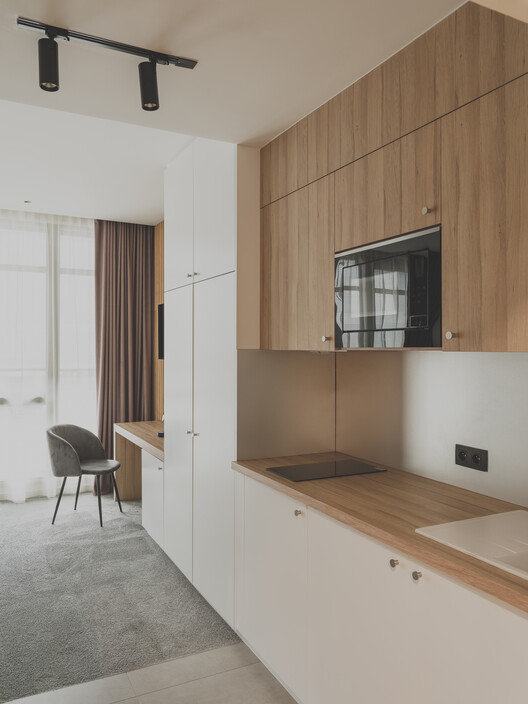 Campus LIDL France / Atelier M3 architectes - Interior Photography, Kitchen, Wood, Countertop, Lighting