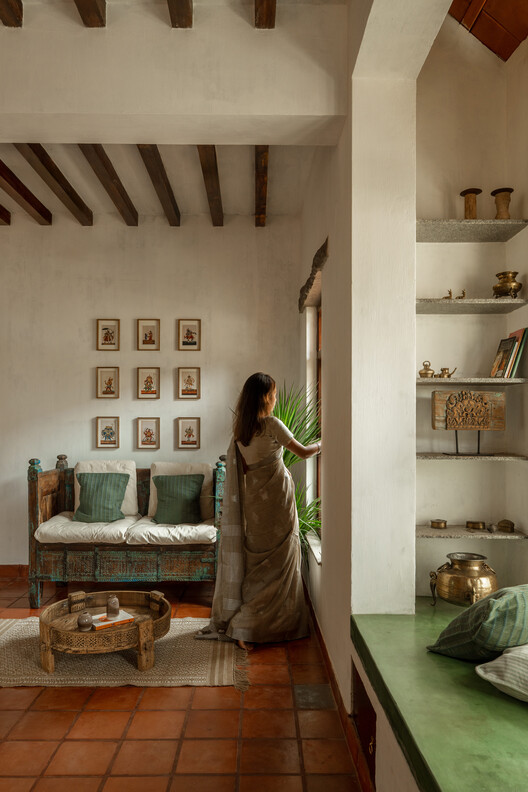 Adorn House / Bhutha Earthen Architecture Studio - Interior Photography, Wood, Lighting, Shelving, Beam