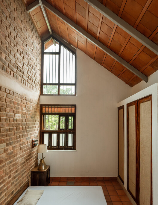 Adorn House / Bhutha Earthen Architecture Studio - Interior Photography, Wood, Lighting, Beam, Glass, Bedroom