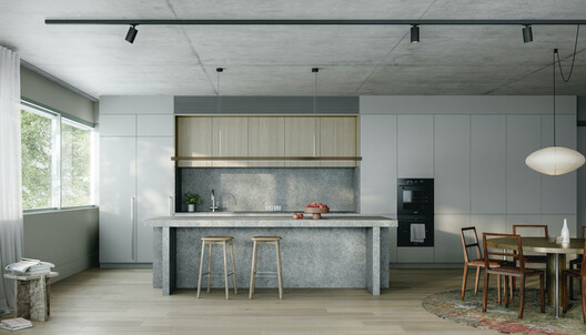 450 Gore Street, Fitzroy / Edition Office + Neometro - Interior Photography, Kitchen, Wood, Countertop, Lighting, Chair