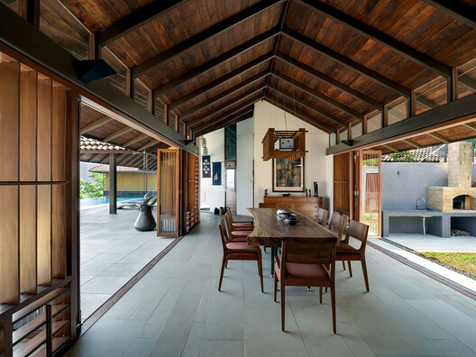 House at Panshet / Opolis - Interior Photography, Dining room, Wood, Beam