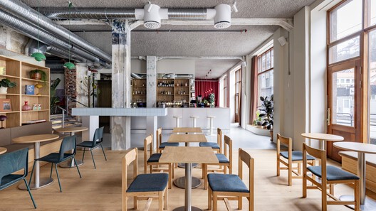 Bergen Camping Culture House / locallll - Interior Photography, Dining room, Wood, Chair, Table