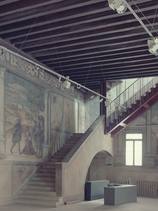 San Rocco’s Oratory / Architettura Tommasi - Interior Photography, Stairs, Handrail