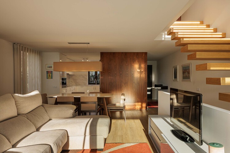 Casa PI / ArquitectosRT - Fotografia de Interiores, Sala de Estar, Sofá, Madeira, Mesa, Iluminação, Cadeira