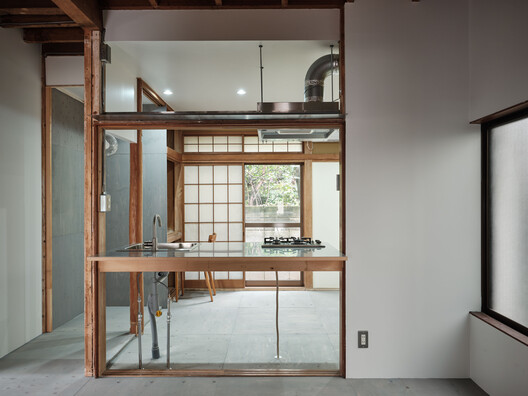 Itabashi House / ROOVICE - Interior Photography, Kitchen, Wood, Lighting, Glass, Beam