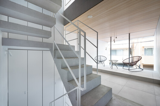 i-Ap Apartment / Soeda and associates Architects - Interior Photography, Stairs, Wood, Lighting, Handrail, Glass
