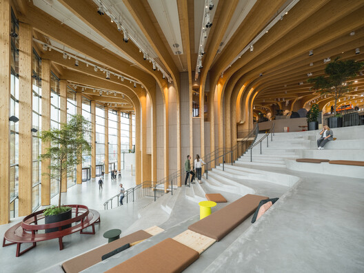 World of Volvo Experience Center / Henning Larsen - Interior Photography, Wood, Stairs