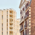 67-Unit Social Housing Building in Illa Glòries / Vivas Arquitectos + Pau Vidal - Exterior Photography, Social Housing, Facade, Balcony