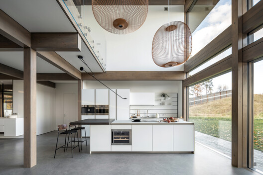 Forest House / Karlikova Architects - Interior Photography, Kitchen, Wood, Lighting, Countertop, Glass