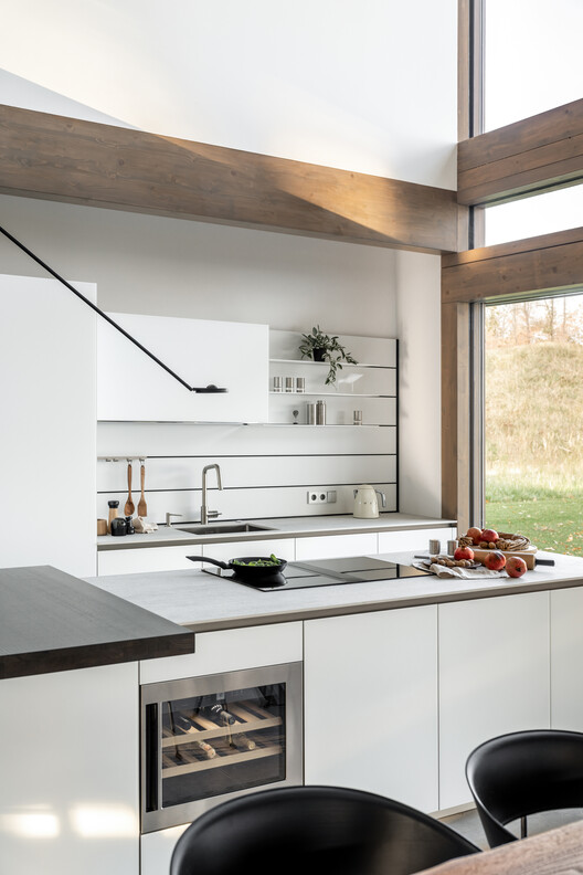 Forest House / Karlikova Architects - Interior Photography, Kitchen, Countertop, Wood, Lighting