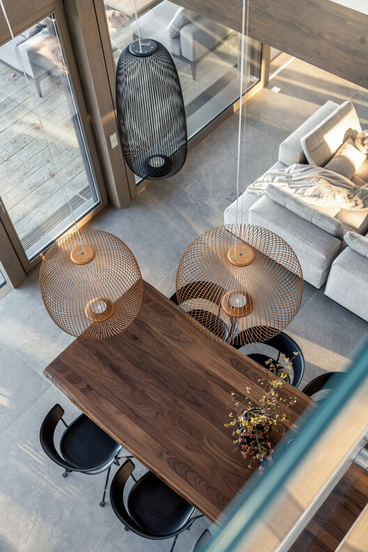 Forest House / Karlikova Architects - Interior Photography, Wood, Table, Lighting, Chair