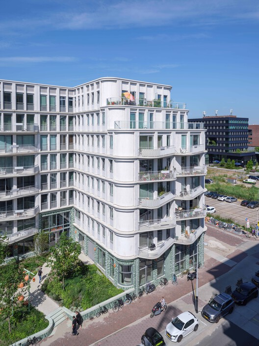 The August Social Housing / Team V Architecture - Exterior Photography, Facade, Balcony