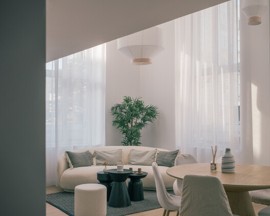 19 Collective Housing Units / Atelier 56S - Interior Photography, Living Room, Lighting, Chair