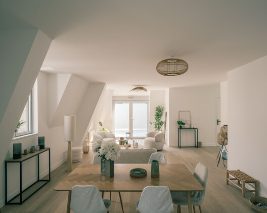 19 Collective Housing Units / Atelier 56S - Interior Photography, Wood, Chair, Table, Lighting