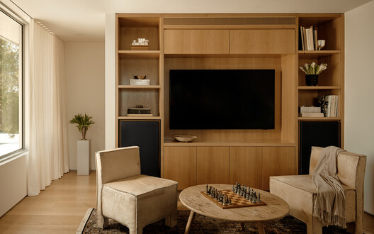 Keogh Residence / Venn Studio - Interior Photography, Living Room, Shelving, Wood, Lighting