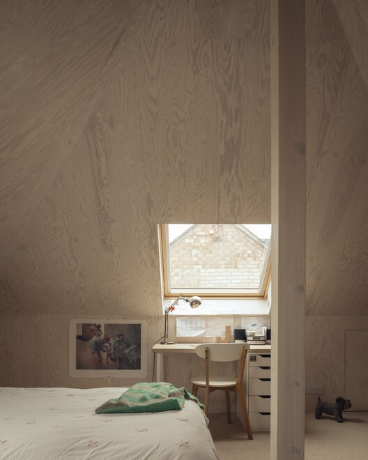 Twin Pitches House Extension / Atelier Baulier - Interior Photography, Bedroom, Wood