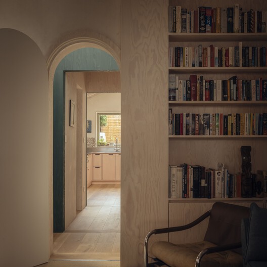 Twin Pitches House Extension / Atelier Baulier - Interior Photography, Closet, Shelving, Wood, Lighting